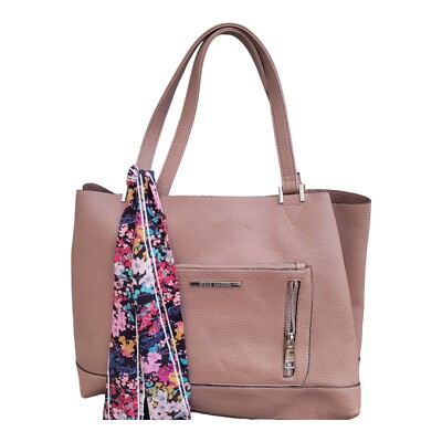 STEVE MADDEN Faux-Leather Scarf Satchel Tote Shoulder Handbag Blush