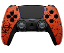 Toxic Orange Custom UN-Modded Controller Unique Design compatible with PS5 OEM