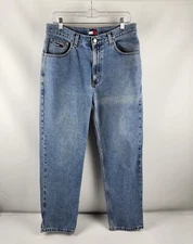 Tommy Hilfiger Jeans Mens 34x30 Blue Vintage Back Patch Straight Leg Denim