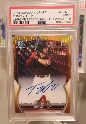 2023 bowman draft tommy troy Gold wave auto psa9 pop5 49/50
