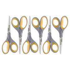 Titanium Scissors, 7, Straight, Gray/Yellow, ...