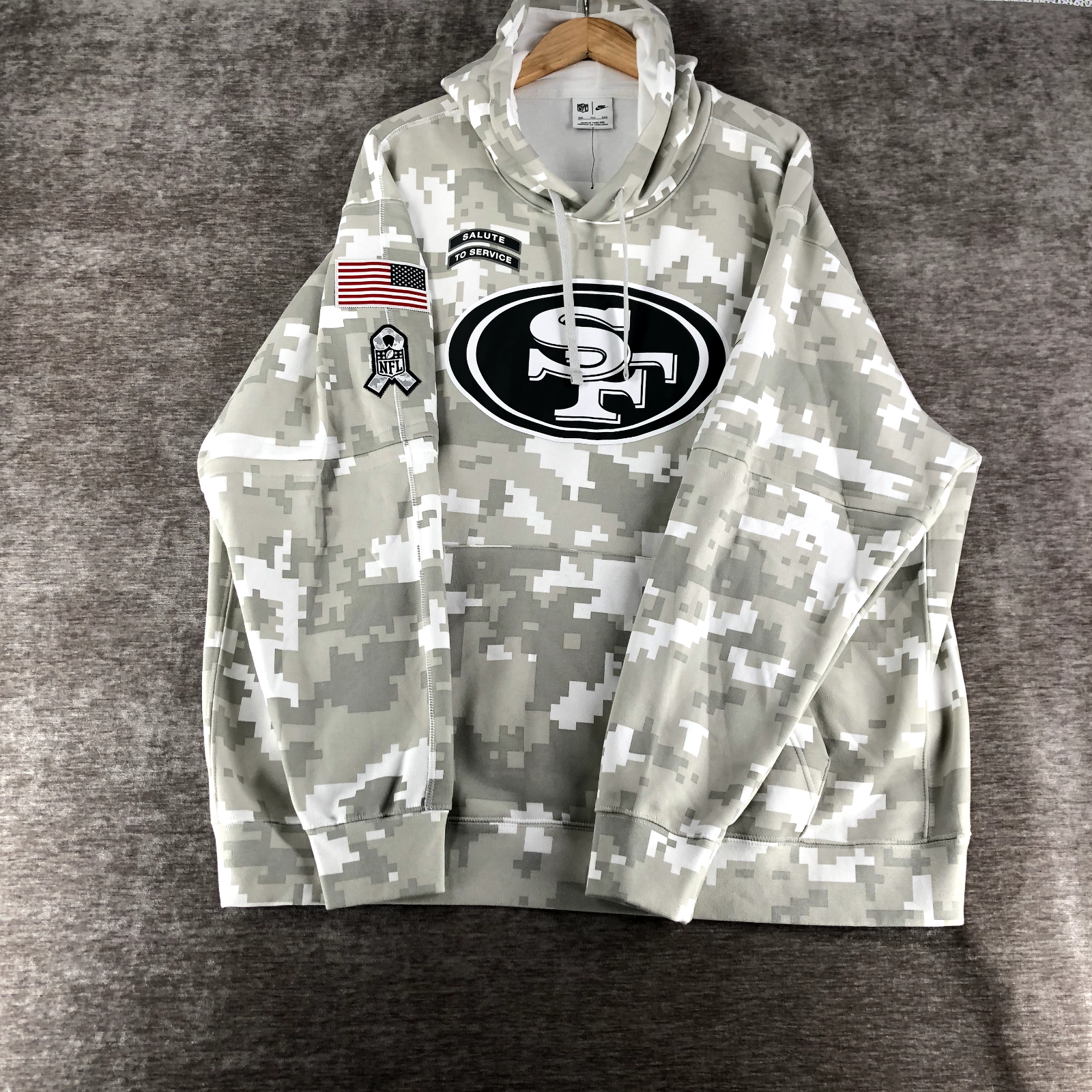 Nike NFL Salute To Service San Francisco 49ers Football Hoodie Arctic Men's 2XL