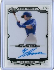 2019 Leaf Trinity NICO HOERNER Clear Acetate Green Foil Auto RC /25 Cubs