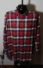 ORVIS Burgundy Blue Long Sleeve Flannel Shirt Men's Size XL