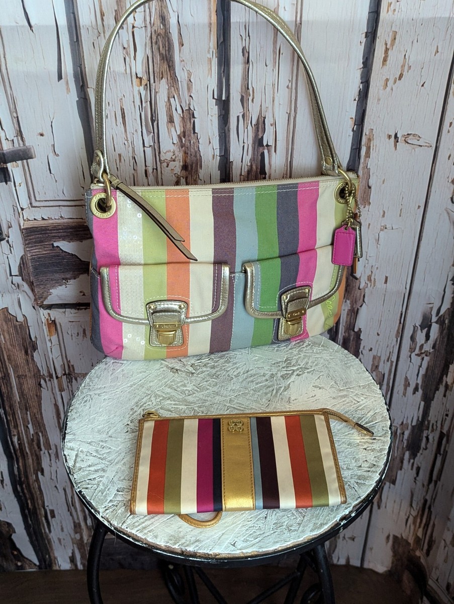 Coach Anniversary Legacy Poppy Handbag And Wallet Set Pre Owned | eBay