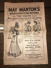Antique Booklet &ldquo;May Manton&rsquo;s Bazar Glove-Fitting Patterns&rdquo; Dress Pattern Styles