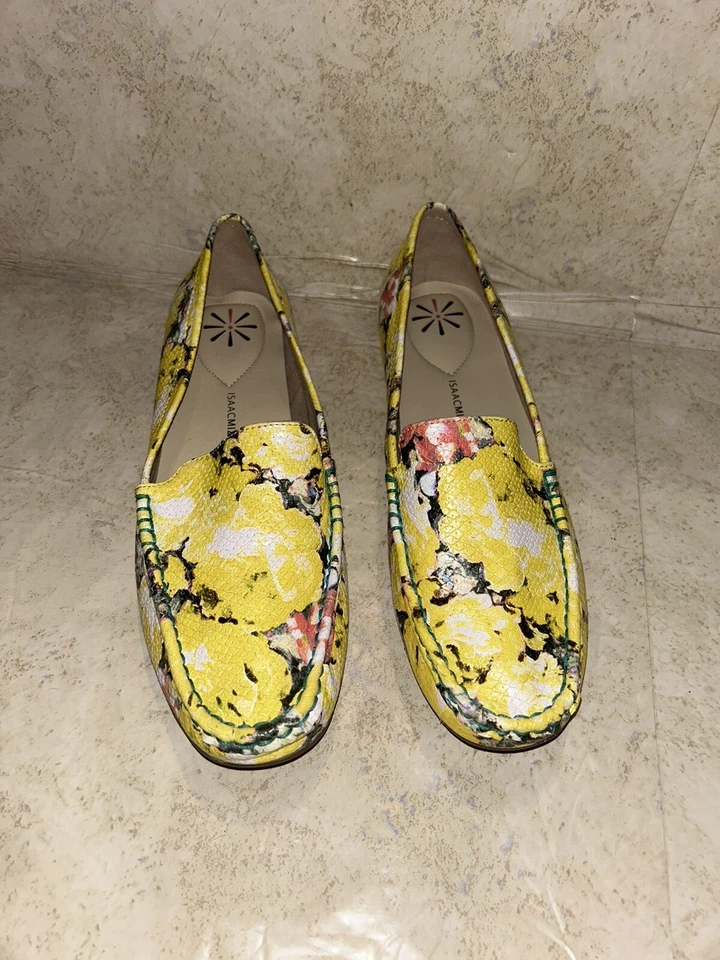 Кожаные мокасины Isaac Mizrahi Live Imangelica желтые с цветочным рисунком богемное без шнуровки размер 10 - Изображение 4 из 4