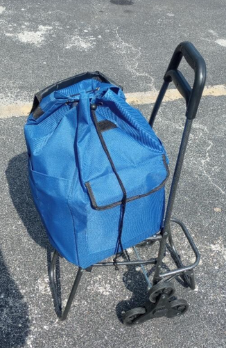 NEW Tri Wheel Shopping Trolley Cart w/ Bag & Folding Seat Climbing Stair Wheels - Picture 10 of 14