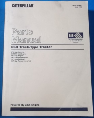CAT CATERPILLAR D6R LGP CRAWLER TRACTOR DOZER PARTS BOOK MANUAL S/N 9PN00001-UP