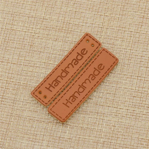 50PCS PU Leather Labels Tags Handmade DIY Clothing Sewing Patches Accessories - Picture 4 of 8