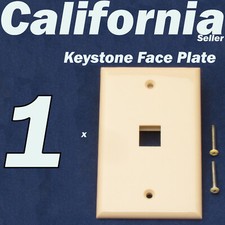 1 Port Keystone Jack RJ45 CAT5 5e CAT6 Network Faceplate Wall Plate Ivory /Beige
