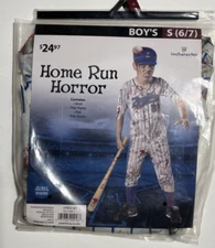 In Character Home Run Horror Baseball Player Halloween Costume-Boy's Size S 6/7