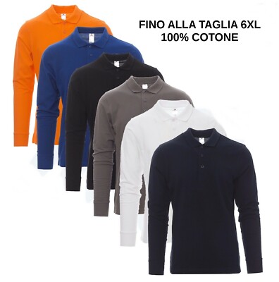 Übergrößen Herren Poloshirt Langarm Baumwolle Big Size No Maxfort bis 6XL
