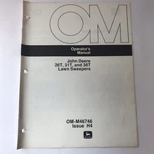 John Deere Operator's Manual for 26T 31T 38T Lawn Sweepers OM-M46746 Issue H4