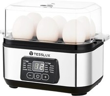 Electric Rapid Egg Cooker, 6 Capacity for Hard Boiled Eggs, silver