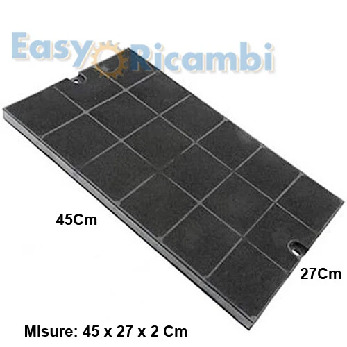 PLURIMARCA Filtro cappa aspirante Faber Ariston Electrolux Whirlpool Carboni attivi 45x27cm