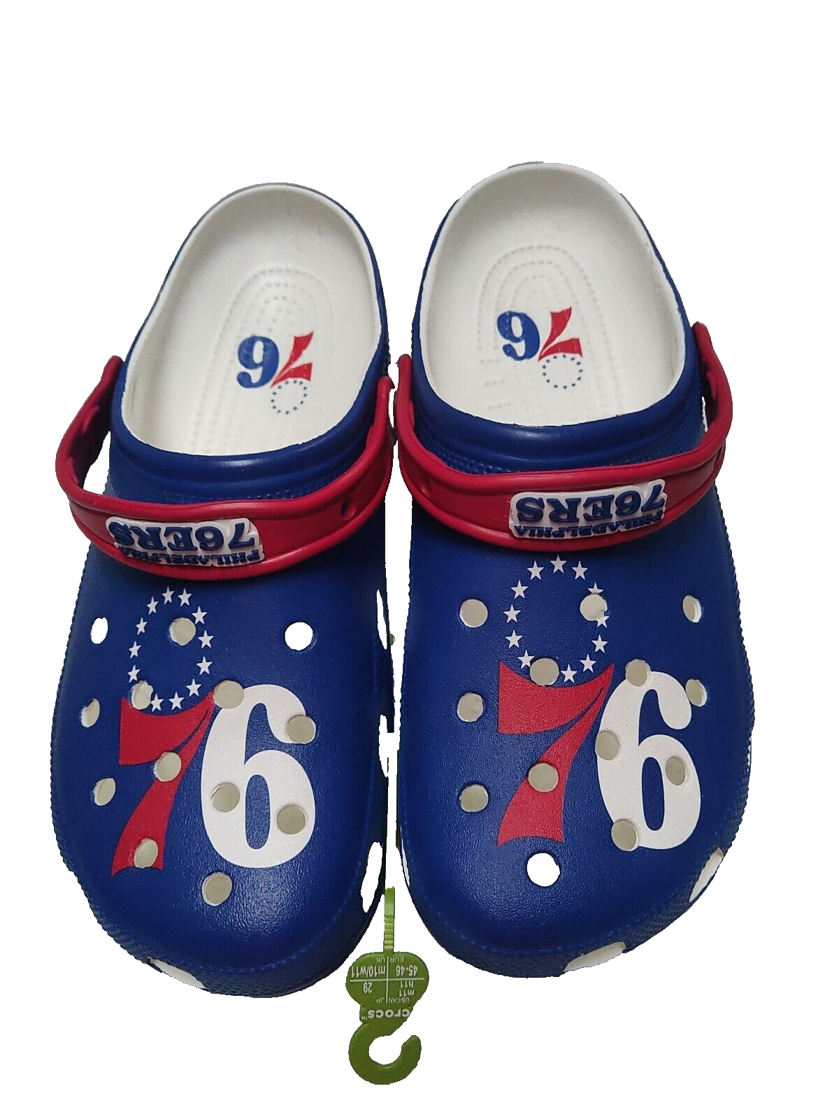 Crocs Classic Clogs Philadelphia 76'ers Men's Red White & Blue Size 11 Sixers