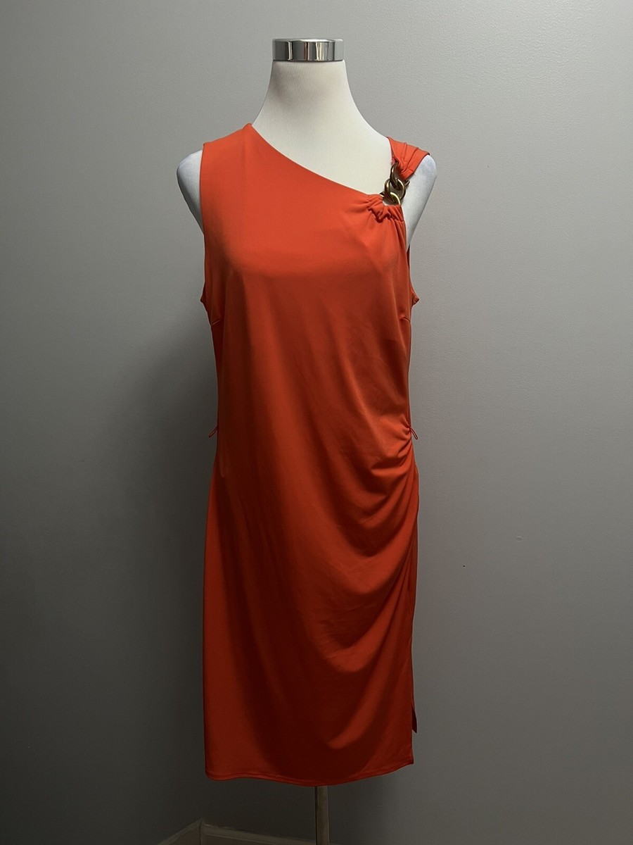 JENNIFER LOPEZ Orange Gold Chain Strap Dress Sz L | eBay JENNIFER LOPEZ Orange Gold Chain Strap Dress Sz L | eBay