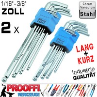 2X Zoll Innensechskant Winkel Stift SchlüSsel Harley Werkzeug FüR Inbus Schraube