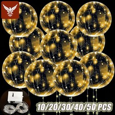 LED Light Up Bobo Balloons Party Birthday Transparent Bubble Balloon Decor 20"