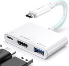 JSAUX USB C auf HDMI Adapter, Digital AV Multiport Hub, mit 4K@60Hz, USB A 3.0