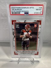 Panini 2020 Donruss Optic Elite Series Rookies Joe Burrow #ESR-JB PSA 8 Bengals