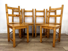 DINING CHAIRS 6 Pine Ikea Ivar Ladder Back Square Seat Side Chairs FREE DELIVERY