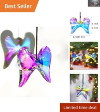 Beautifully Designed 76mm Crystal Angel Wing Suncatcher - Perfect for Gardens