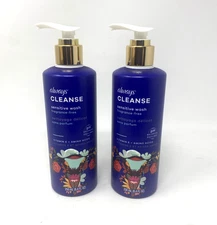 2 Bottles New Always Cleanse Sensitive Wash Fragrance Free 8.4 oz Ph Balanced