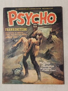 Psycho #1 Horror Magazine French Edition Boris Vallejo Frankenstein Cover 1971