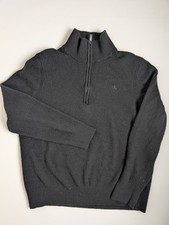 Calvin Klein Men  s Wool Half Zip Sweater Black Size M