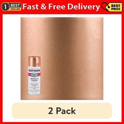 (2 pack) Copper, Stops Rust Bright Coat Metallic Spray Paint, 11 oz