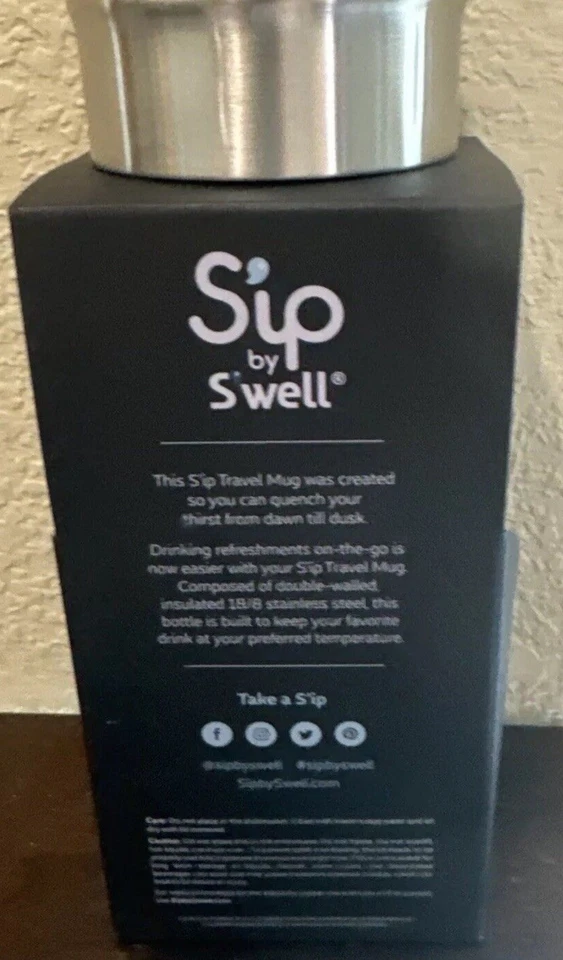 Taza de viaje de acero inoxidable aislada al vacío S'ip by S'well pizarra limpia taza de 16 oz Foto 3 de 4