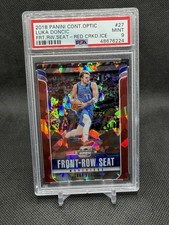 2018 Contenders Optic Front Row Seat Red Ice Prizm Luka Doncic #27 RC PSA 9