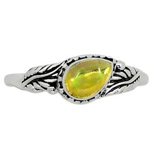 Natural Ethiopian Opal 925 Sterling Silver Ring s.6 Jewelry R-1404