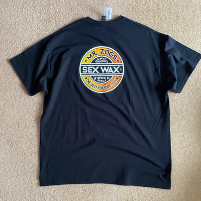 BRANDNEU MIT ETIKETT MR ZOGS SEX WAX BACK LOGO SCHWARZ SURF T-SHIRT XL