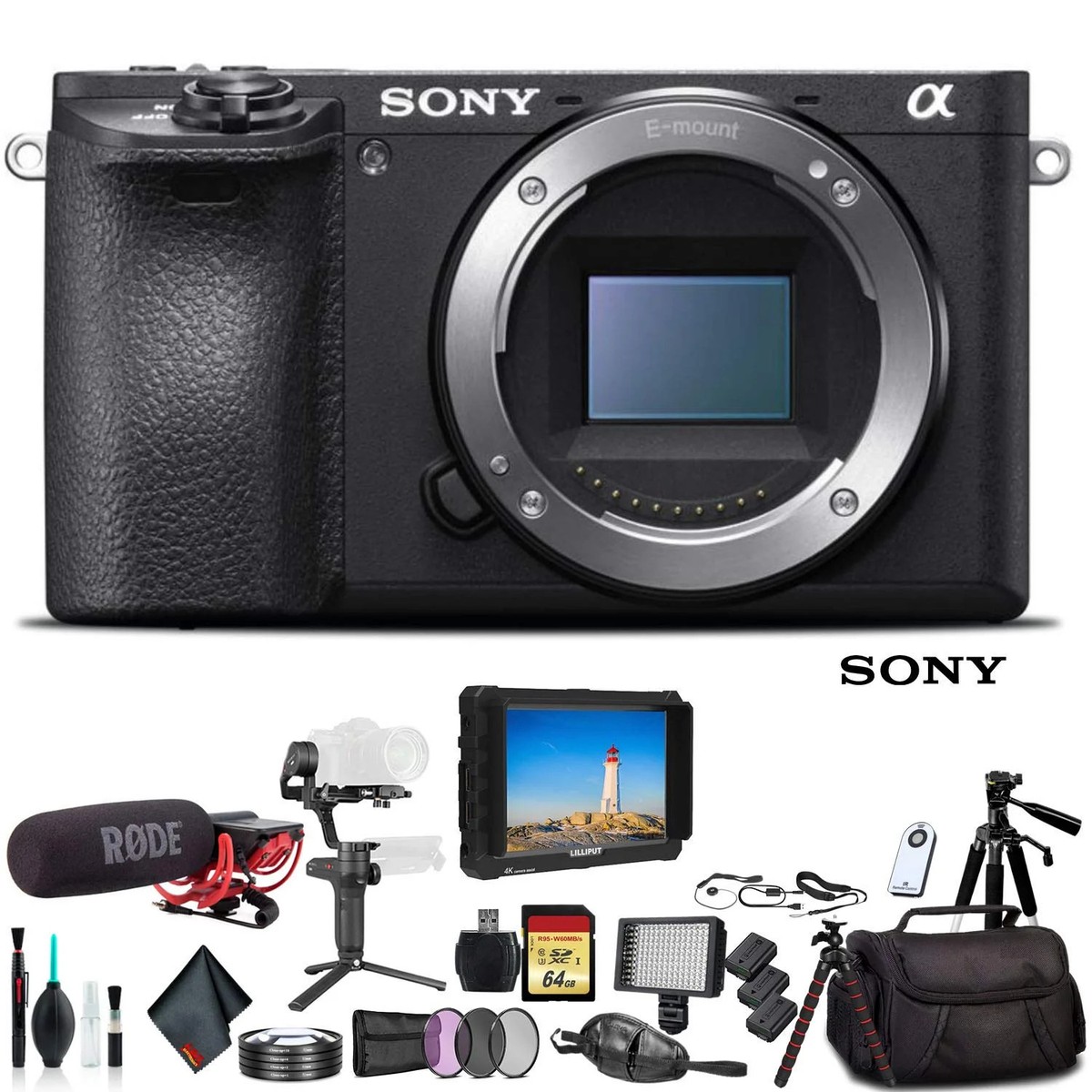 Sony Alpha a6500 Mirrorless Camera ILCE6500/B +Bag, Zhiyun-Tech