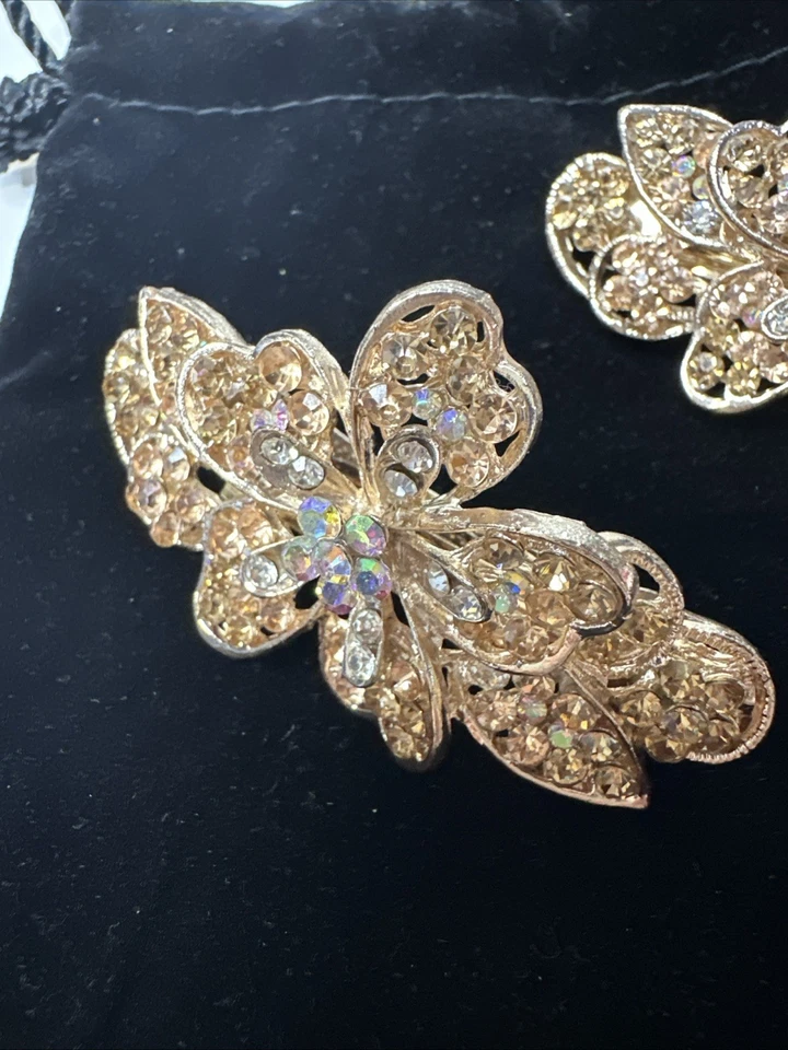 Rose Gold Crystal Barrette Set - Image 2 of 4