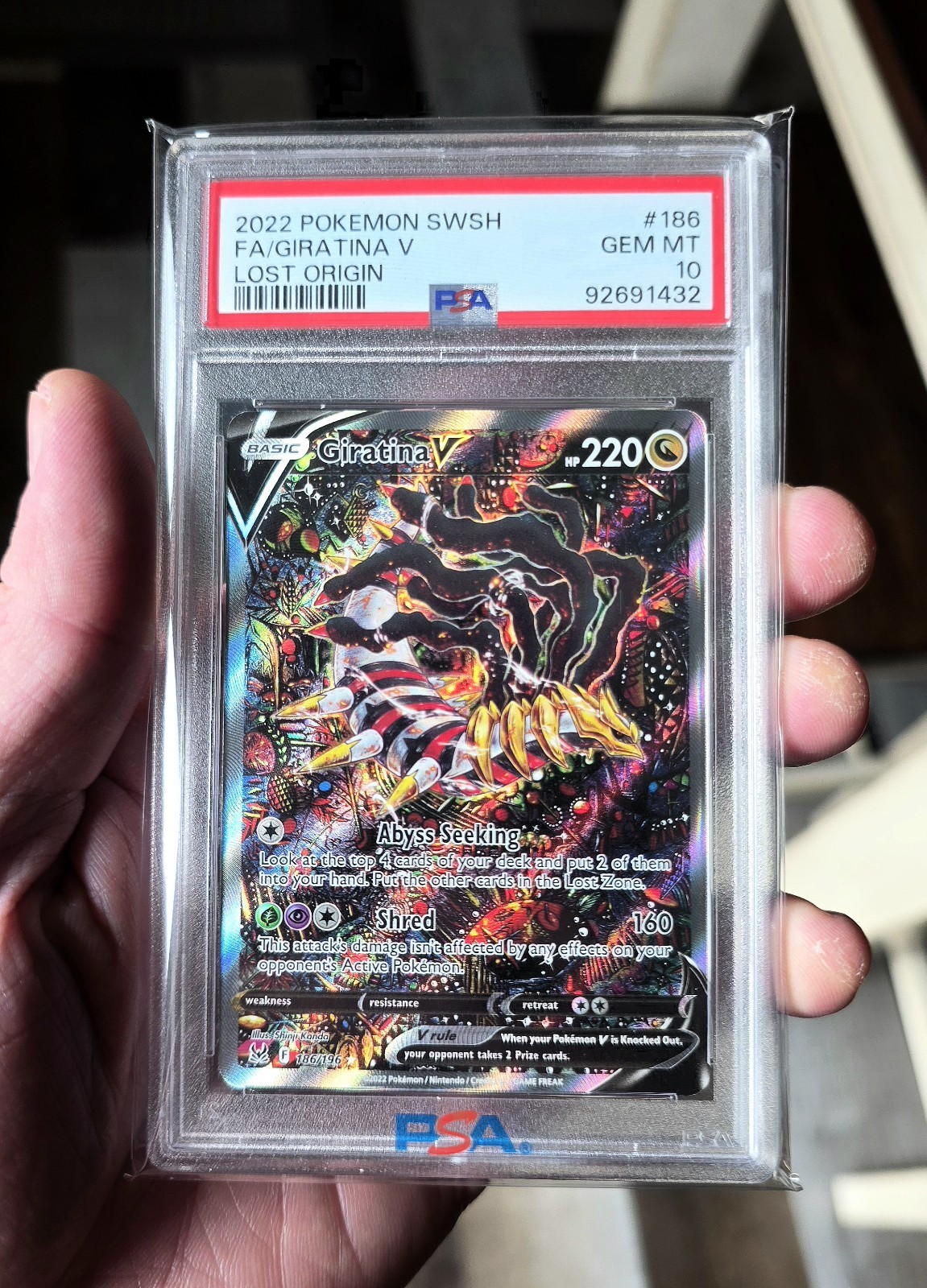 Pokemon 2022 Giratina V 186/196 Alt Art Lost Origin GEM MINT PSA 10