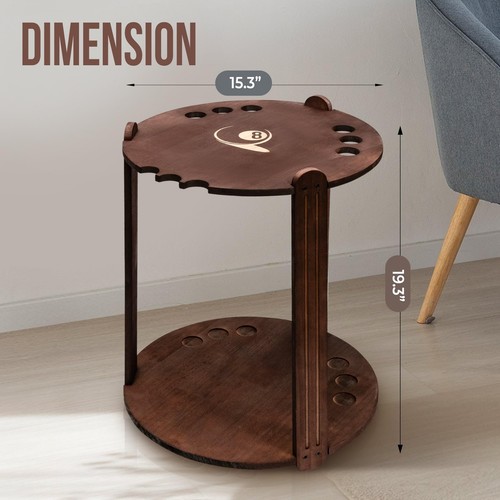 Pool Stick Holder Rack - Wooden Pool Cue Holder Floor Stand Three Legged with... - Picture 4 of 9