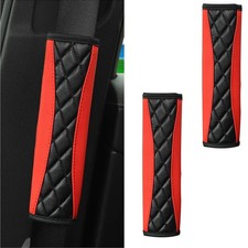 2x Car Seat Belt Cover Safety Belt Shoulder Strap Pad Harness Cushion Black Red 2x Car Seat Belt Cover Safety Belt Shoulder Strap Pad Harness Cushion Black Red