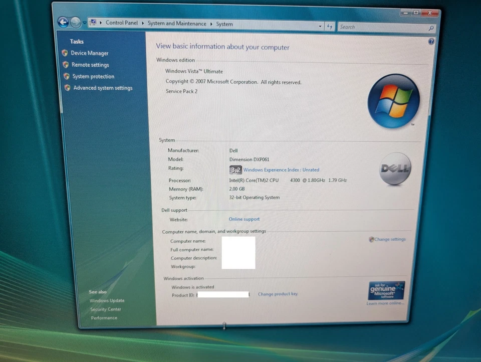 Dell Dimension XPS 410 Retro Gaming Core 2 PC 1.8Ghz 2GB Windows Vista Ultimate - Image 2 of 4