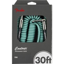 Fender Contour 30ft Coiled Instrument Cable - Sherwood Green
