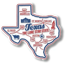 Texas Premium State Magnet by Classic Magnets, 2.8" x 2.6"
