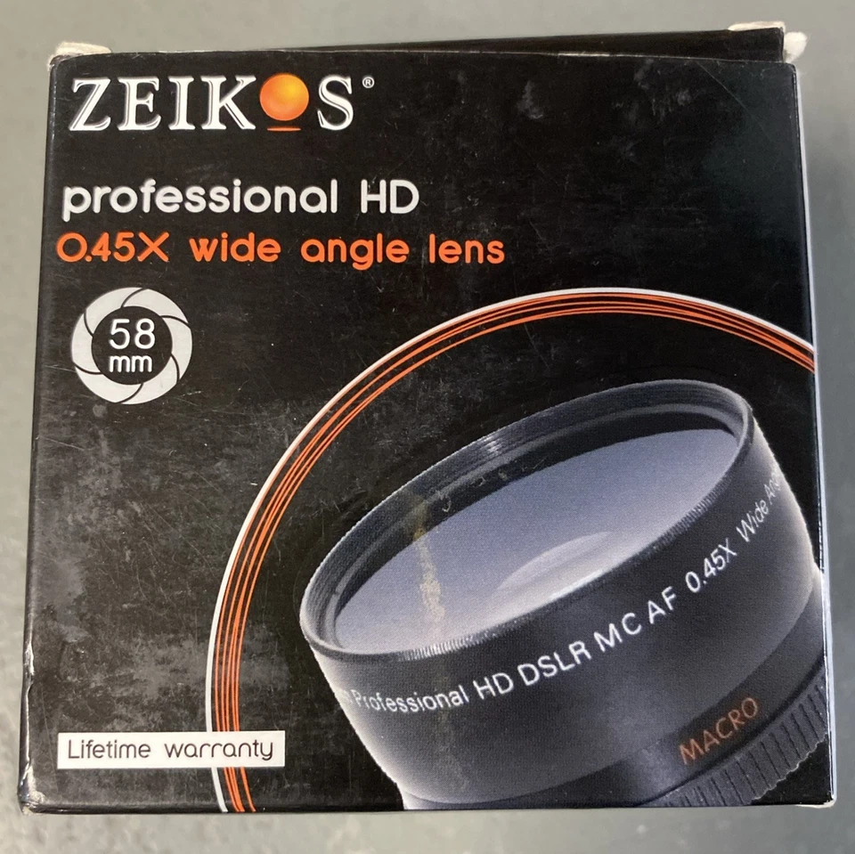 New Zeikos Pro HD Wide Angle 58mm .45x Wife Angle Lens - Image 3 of 4