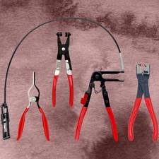 4Pcs Hose Clamp Pliers,Remover Kit with Long Reach Wire Spring Hose Clamp Pliers