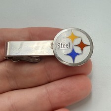 US Steel Logo Tie Clip Clasp Bar NFL Vintage Pittsburgh Steelers