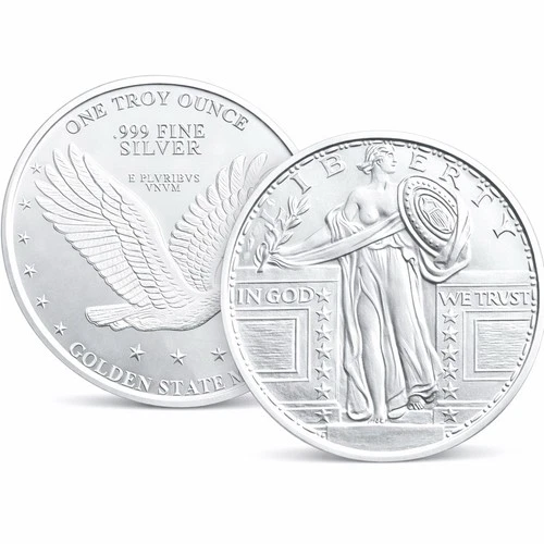 1 oz Standing Liberty Silver Round .999 fine Silver Bullion 1 Troy Ounce