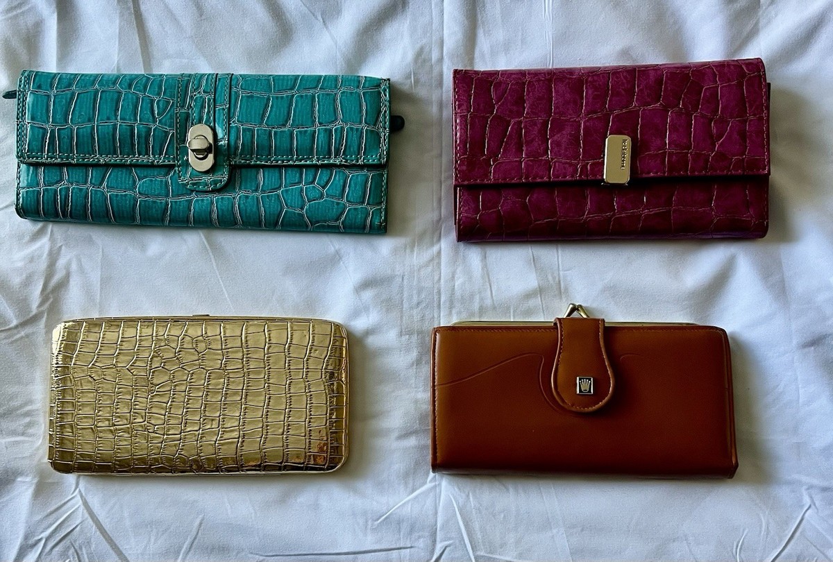 Lot of Women's Wallets Liz Claiborne English Leather Teal Gold