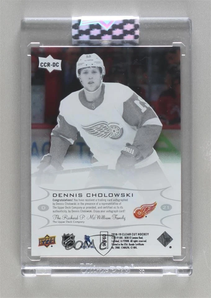 2018-19 Upper Deck Clear Cut Rookies Dennis Cholowski #CCR-DC Auto RC - Image 2 of 2